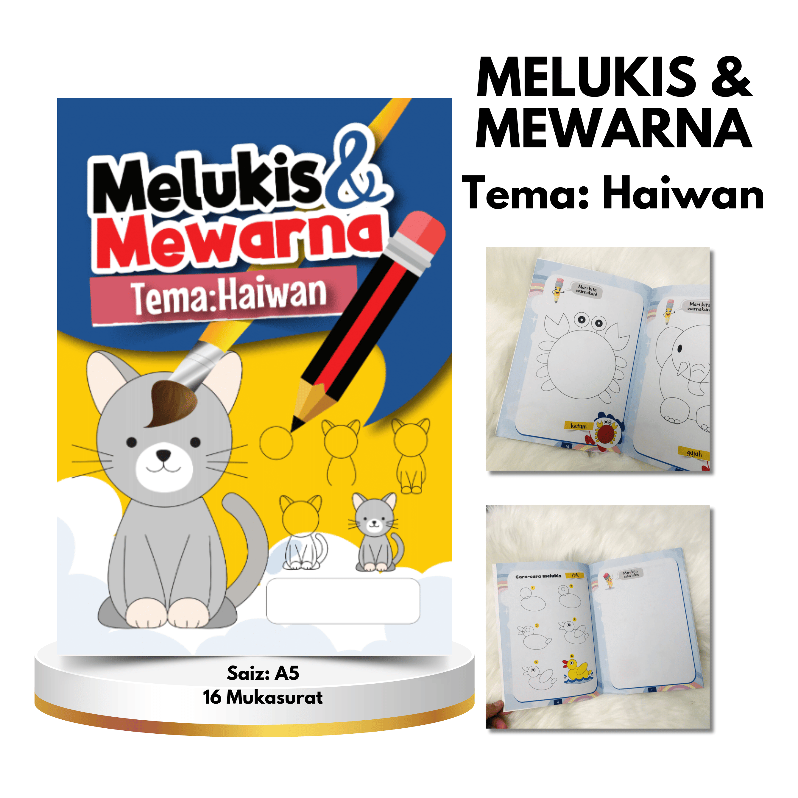 Buku Melukis & Mewarna Tema Haiwan
