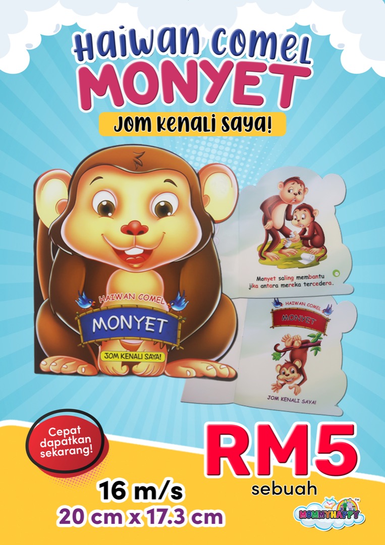 Buku Haiwan Comel - Monyet