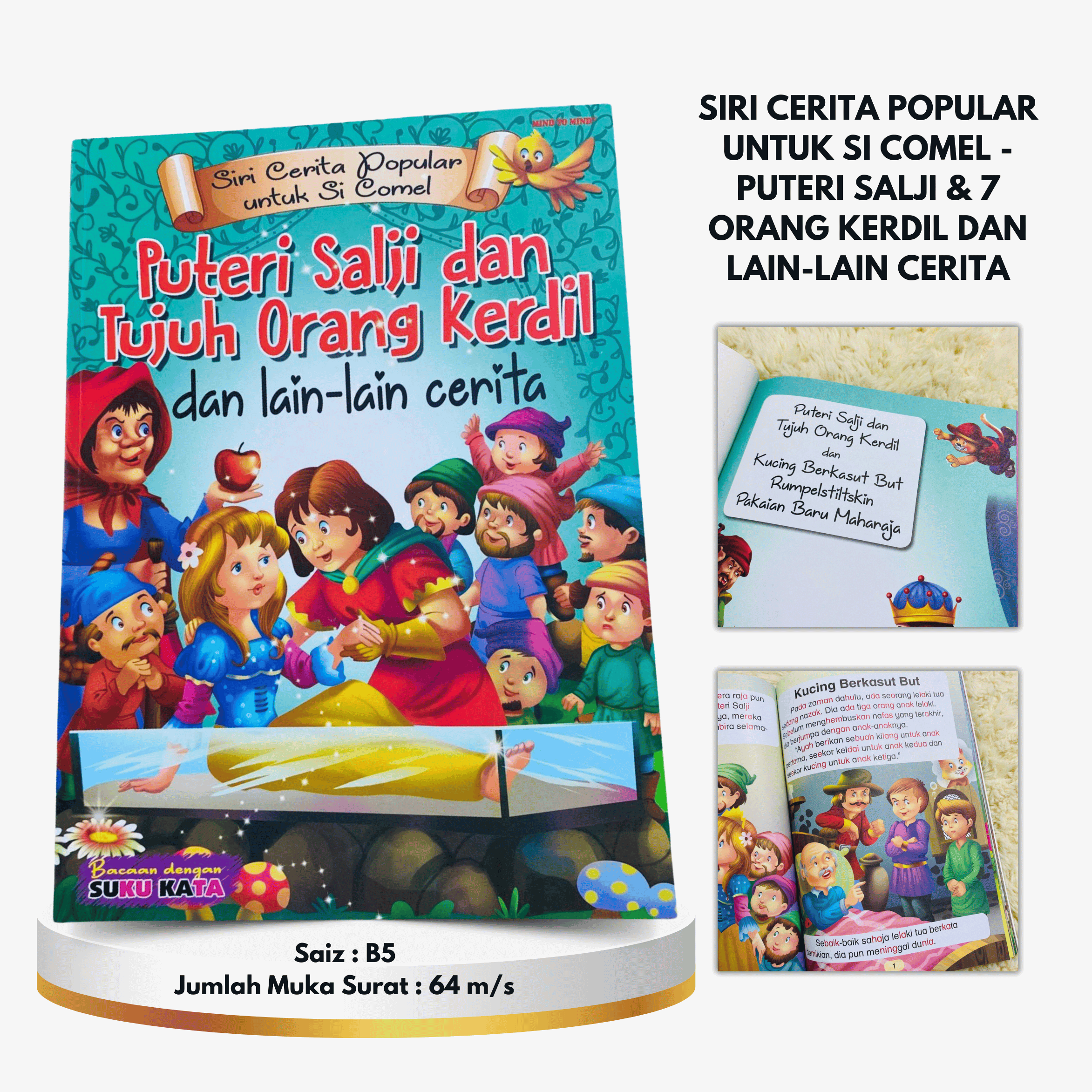 Buku Siri Cerita Popular Untuk Si Comel - Puteri Salji & 7 Orang Kerdil dan Lain-Lain Cerita