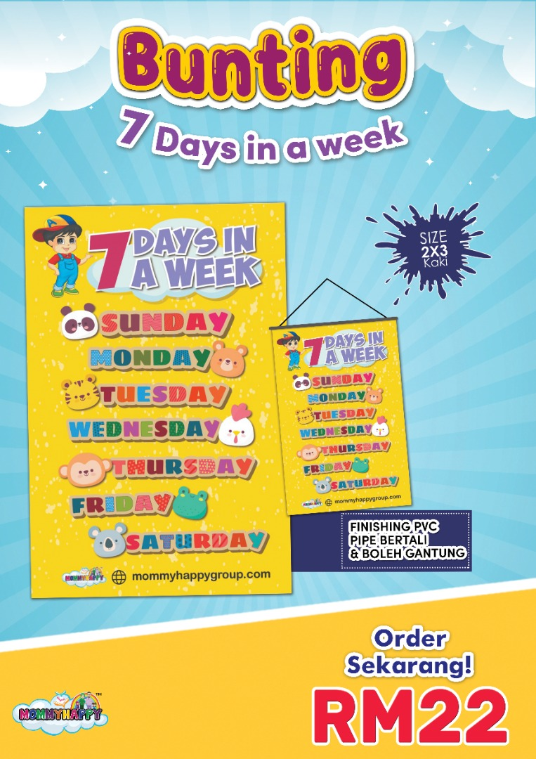 Bunting 7 Days In A Week (Kuning)