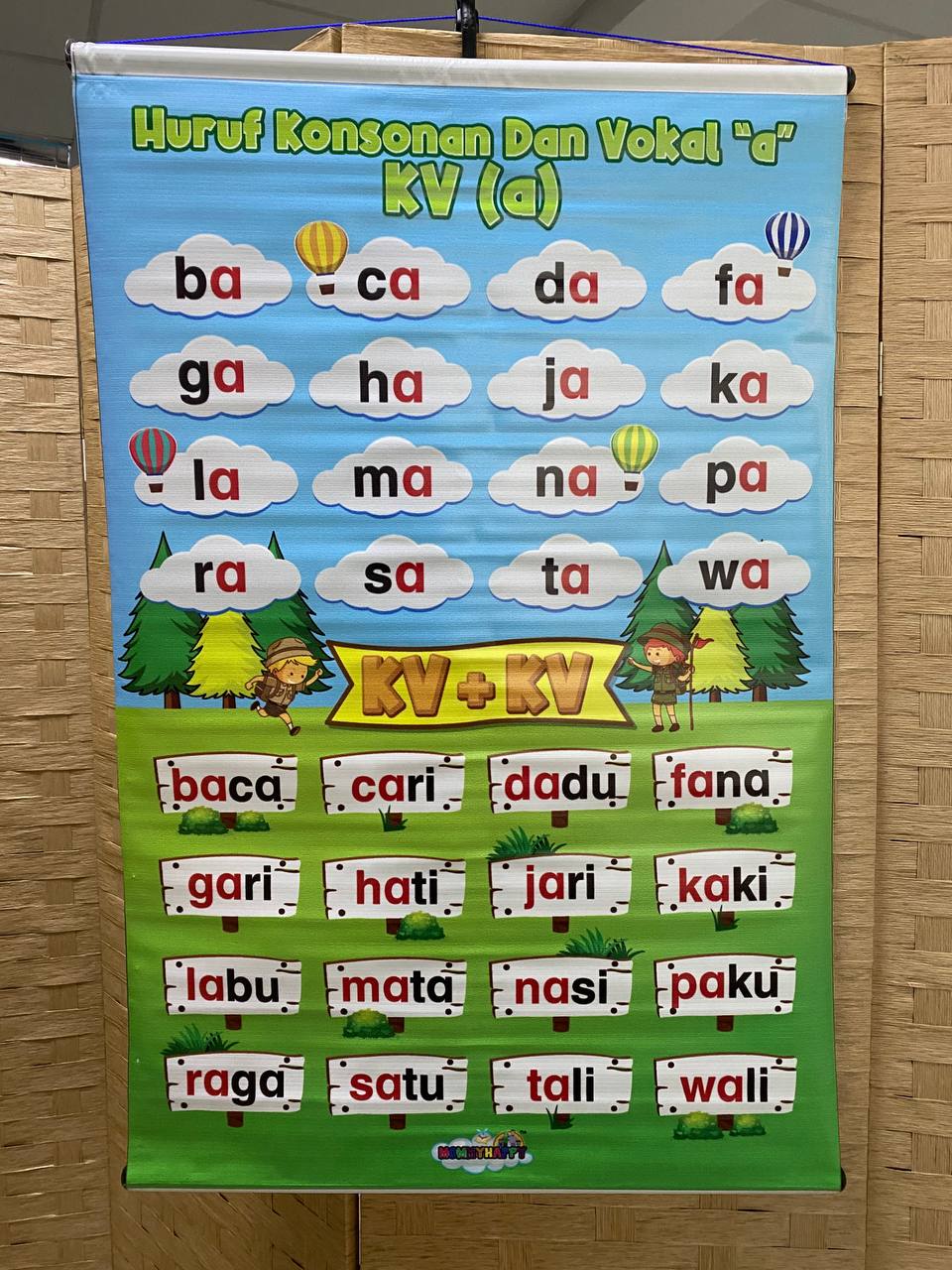 Bunting Suku Kata Huruf Konsonan & Vokal (A)