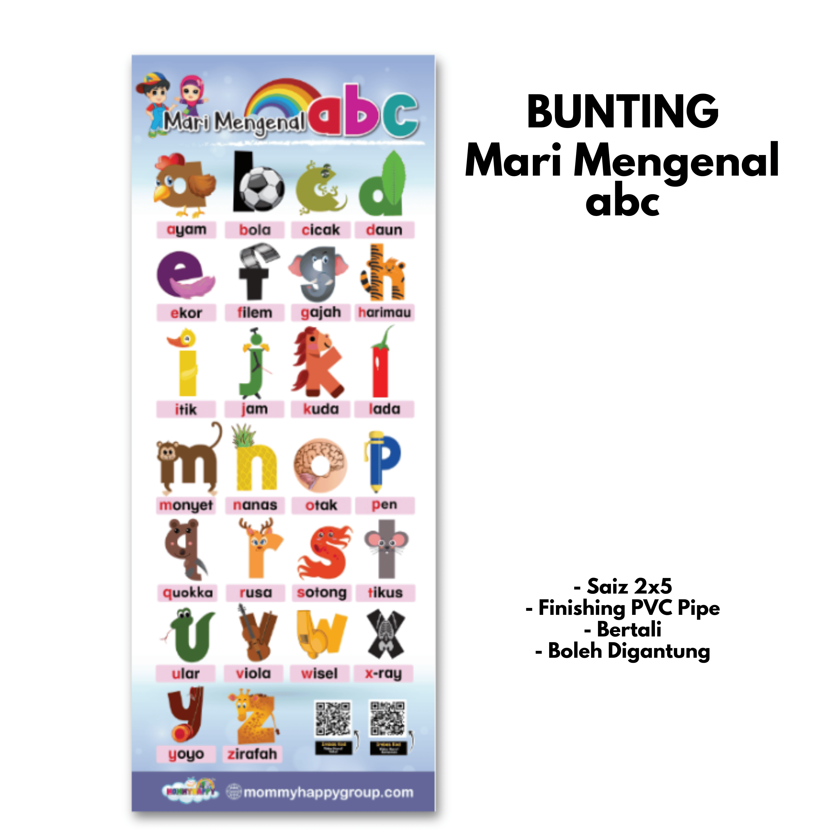 Bunting Mari Mengenal Abc Bergambar 2x5