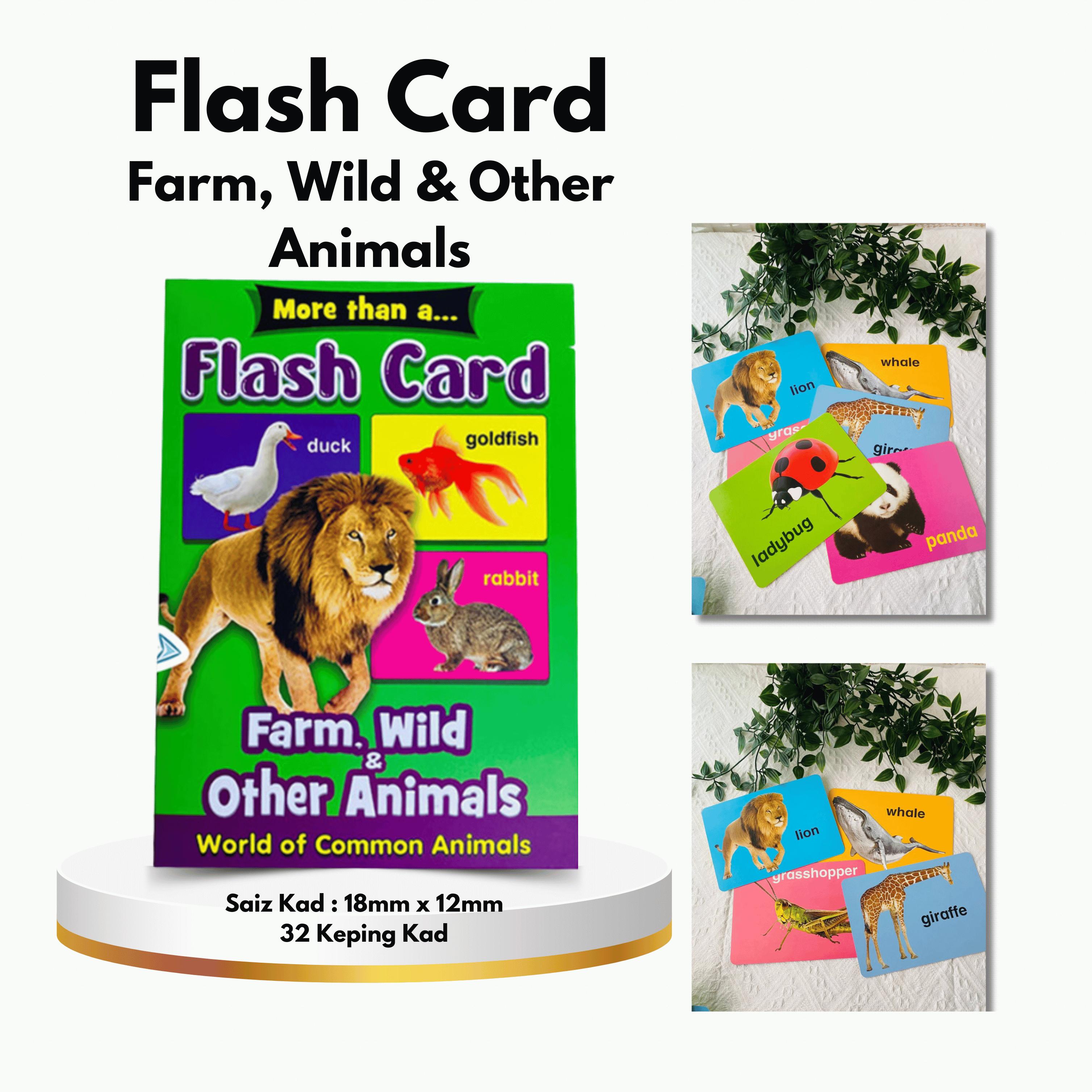 Flash Card Besar | Farm, Wild and Other Animals