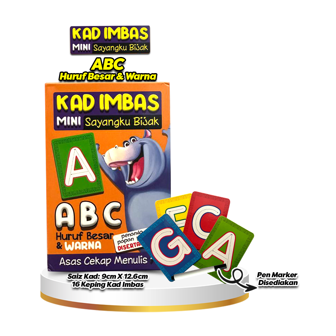 Kad Imbas Mini Sayangku Bijak ABC Huruf Besar + Warna (Jingga)