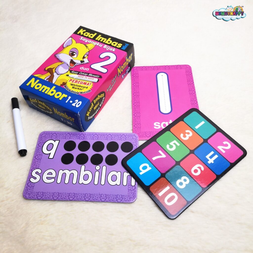 Mini Kad Imbas Sayangku Bijak  Nombor 1-20 With Marker