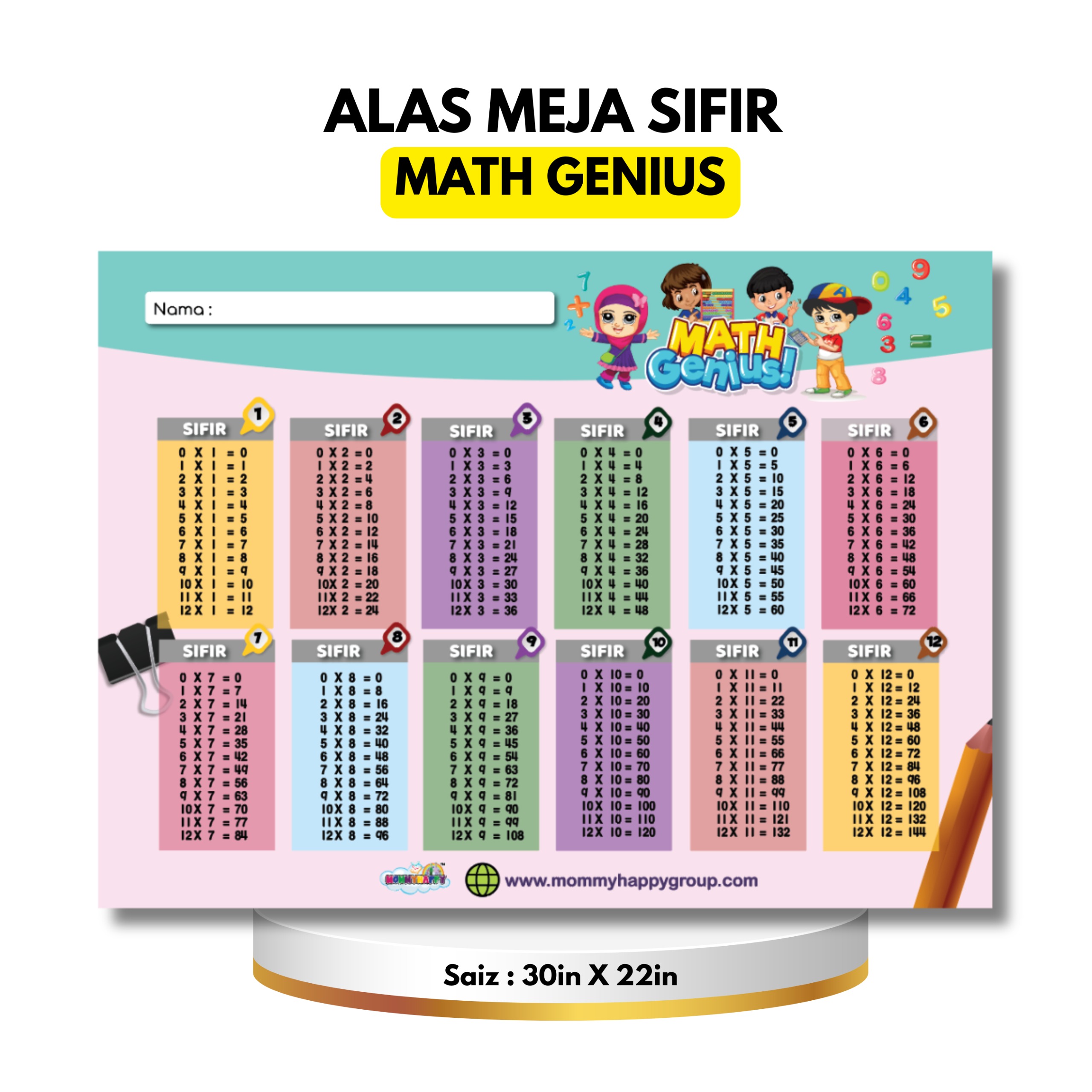 Alas Meja : Sifir Math Genius