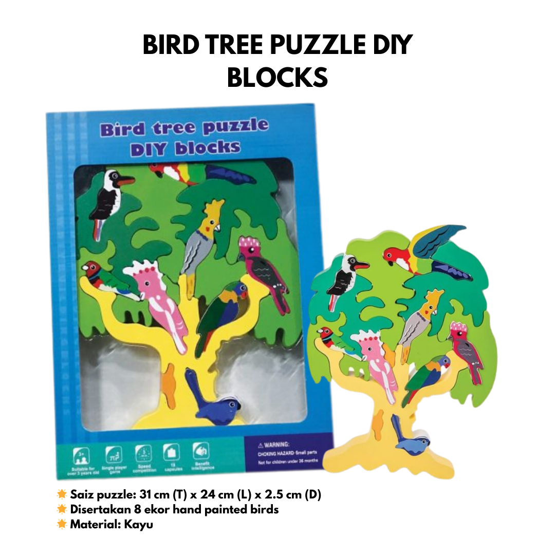 Bird Tree Puzzle Diy Blocks