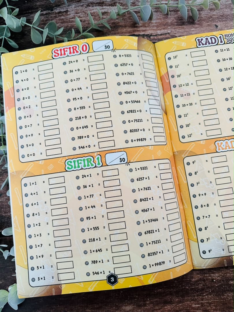 Asas Mengira Sifir, Tambah, Tolak, Darab , Bahagi (LEVEL 1 - Nota & Latihan)
