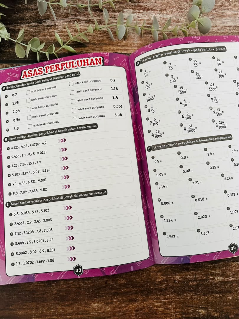Asas Mengira Pecahan, Perpuluhan, Peratus  (LEVEL 2 - Nota & Latihan)