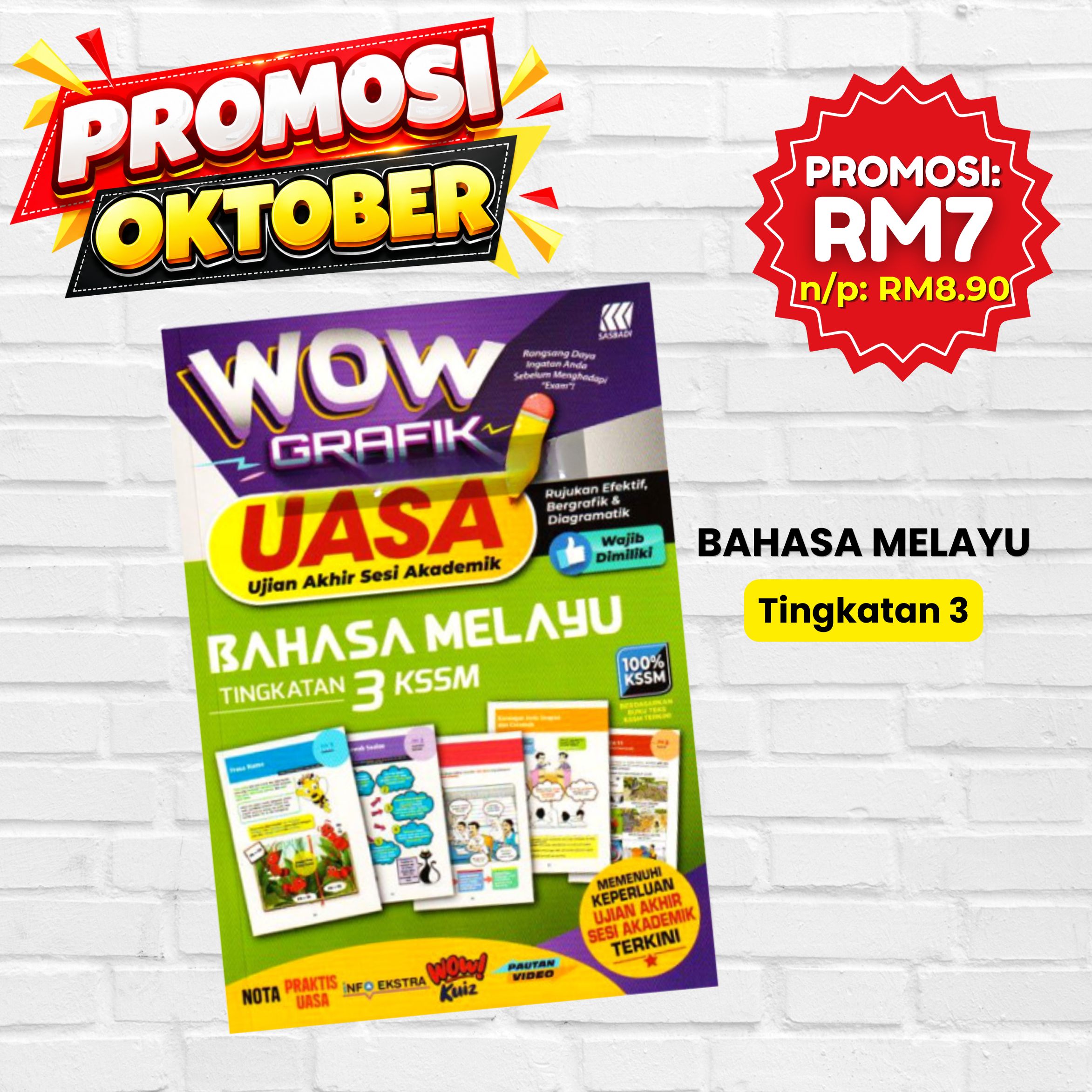 Buku Wow Grafik UASA KSSM - Bahasa Melayu Ting 3