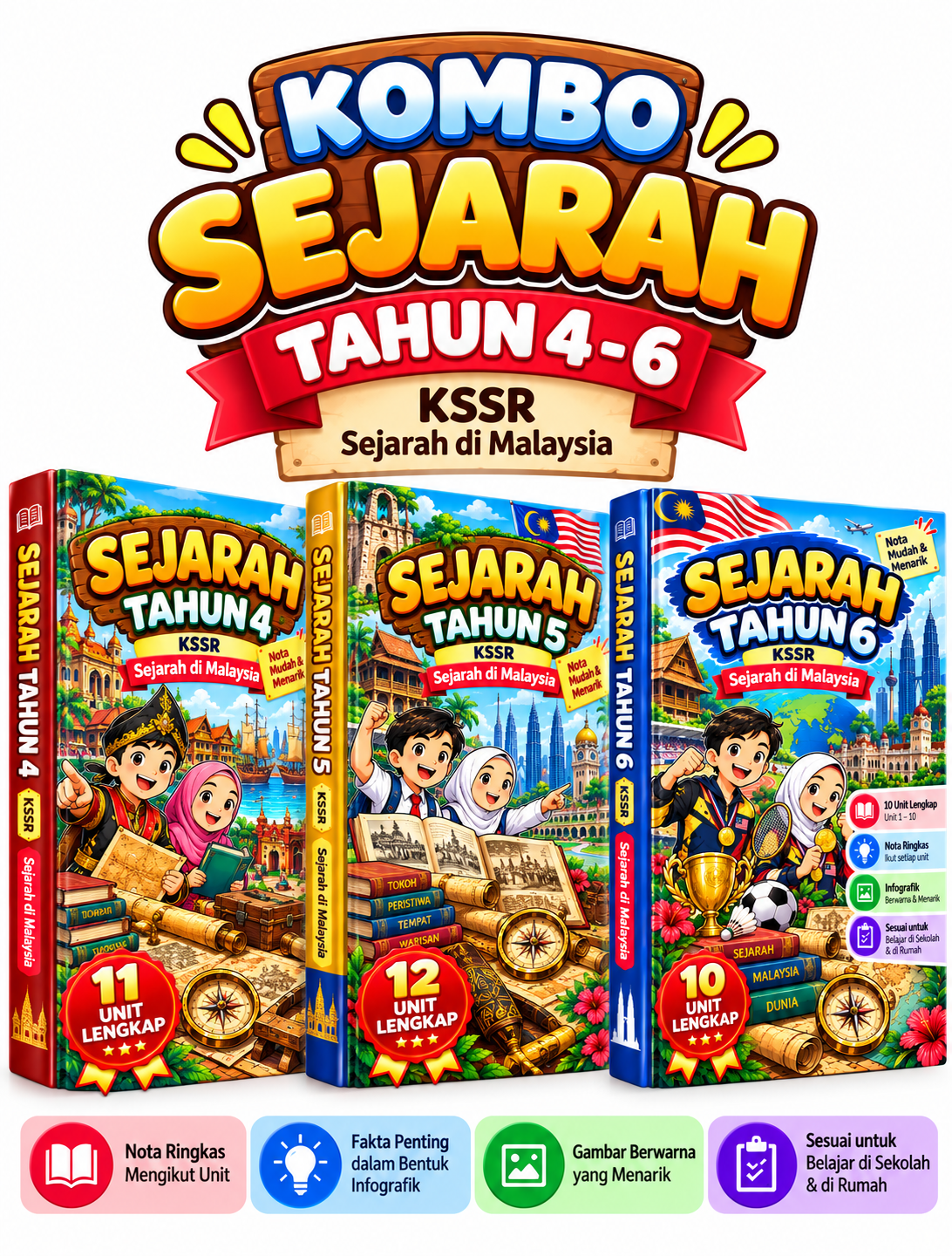 Kombo Sejarah Tahun 4,5,6 (Akses Lifetime)
