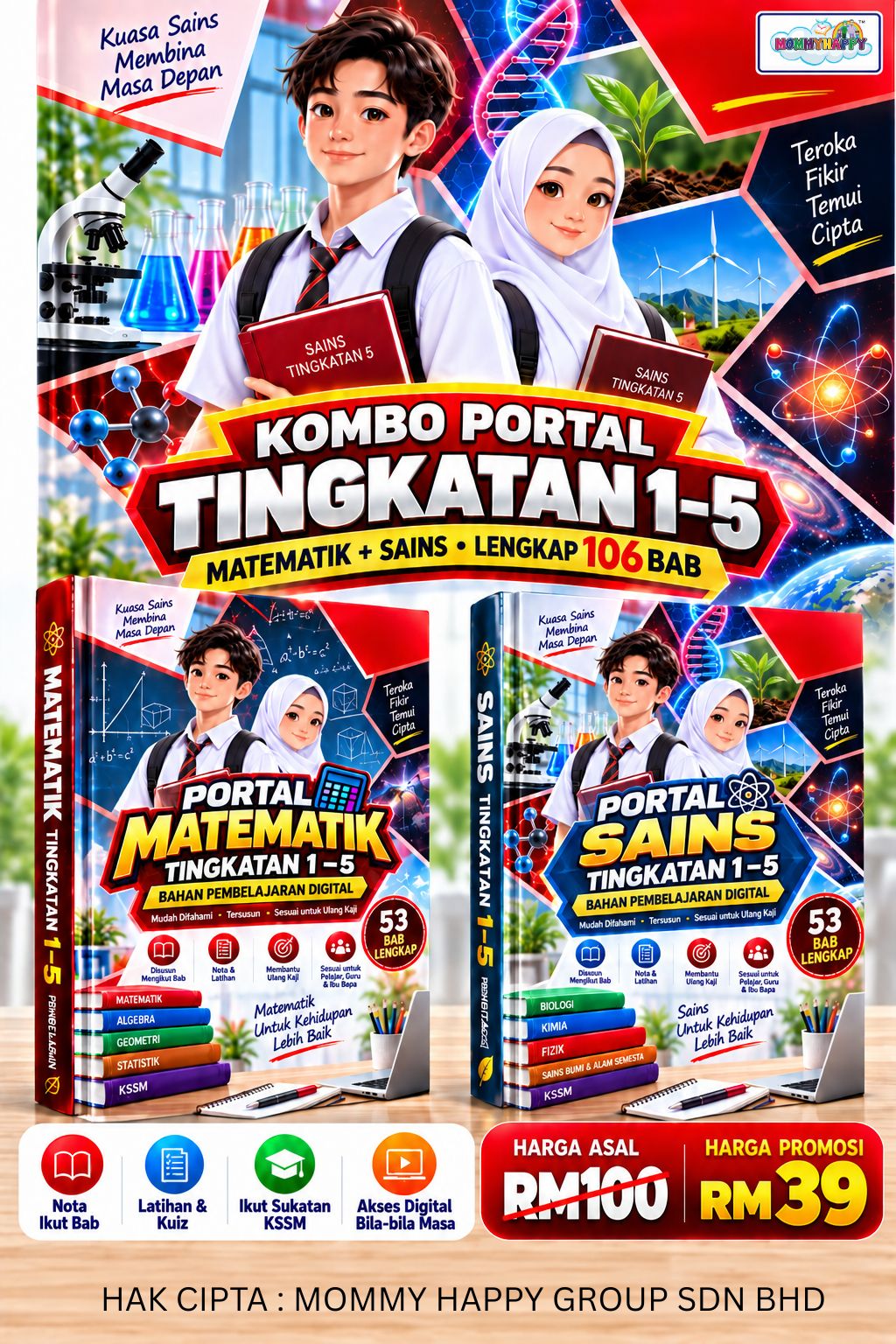 Kombo Portal Matematik Dan Sains Tingkatan 1 sampai Tingkatan 5 ( Akses lifetime)