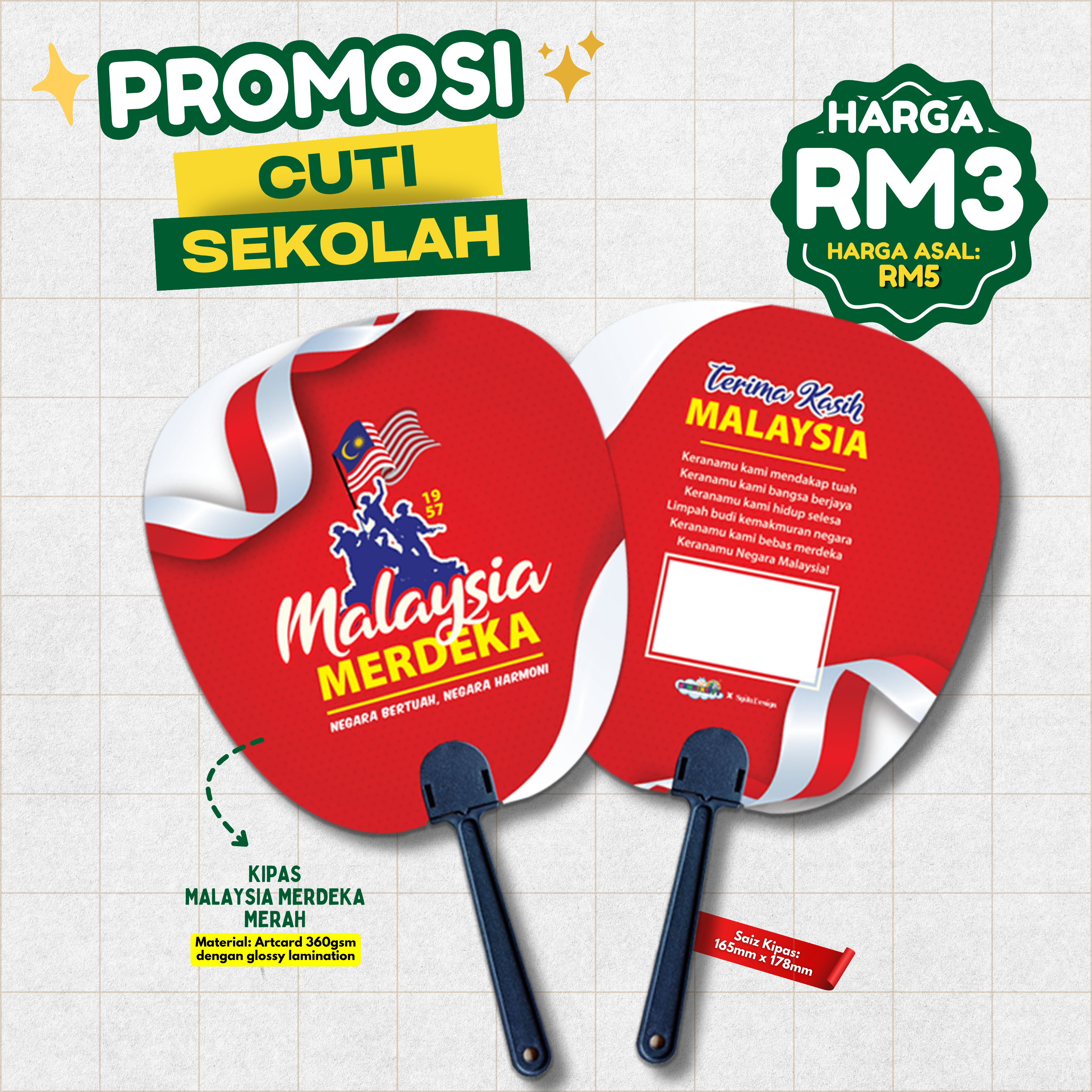 KIPAS MALAYSIA MERAH (LOOSE)