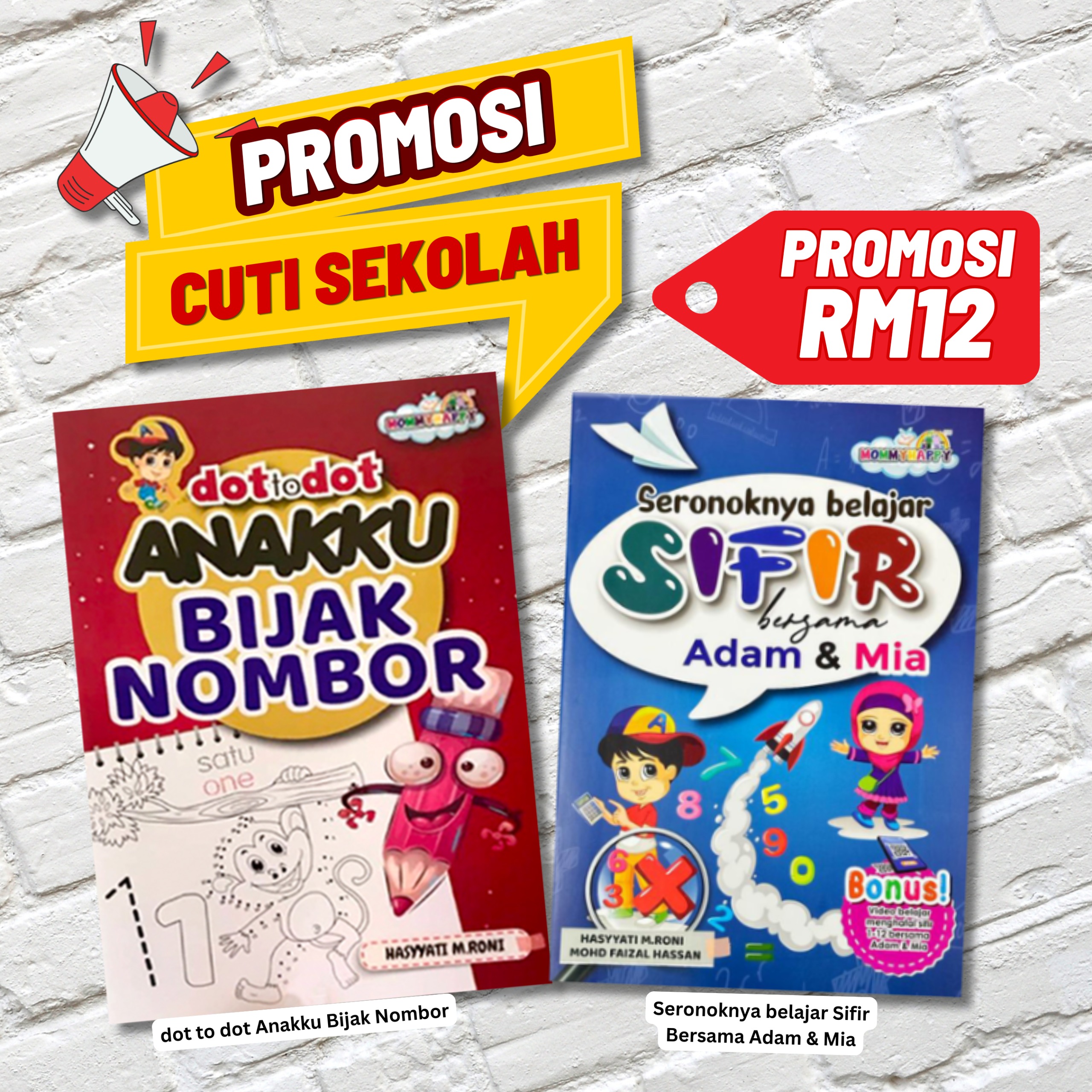 KOMBO BUKU ANAKKU BIJAK NOMBOR DOT TO DOT + SIFIR ADAM MIA